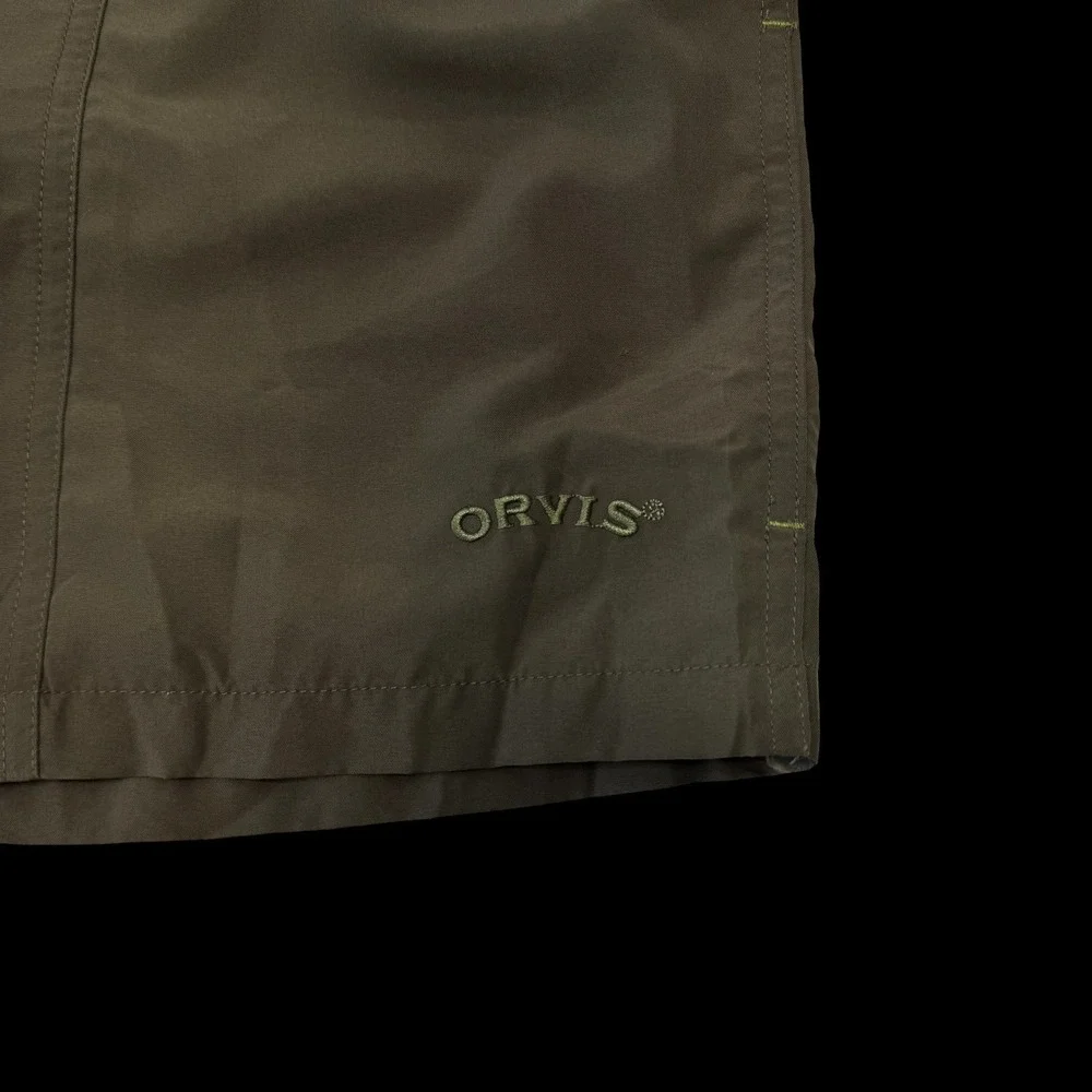 Orvis Mens Olive Green Medium Mesh Lined Swim Trunks Shorts‎ #574